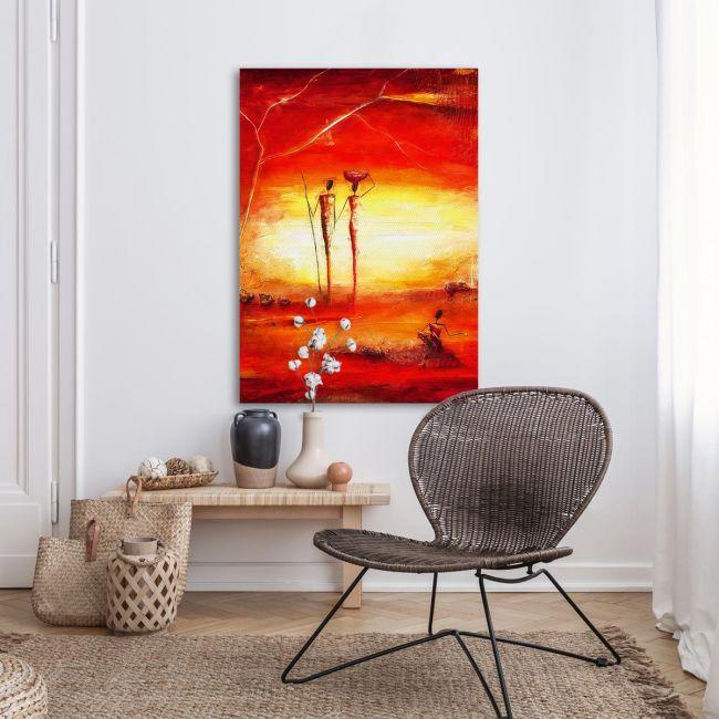 Canvas print, Sunset in Africa, vertical