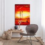 Canvas print, Sunset in Africa, vertical