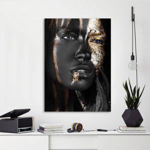 Πίνακας σε καμβά Golden mask I Καμβάς τελαρωμένος