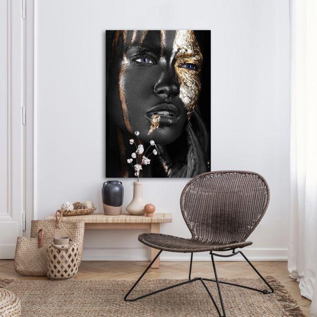 Πίνακας σε καμβά Golden mask I Καμβάς τελαρωμένος