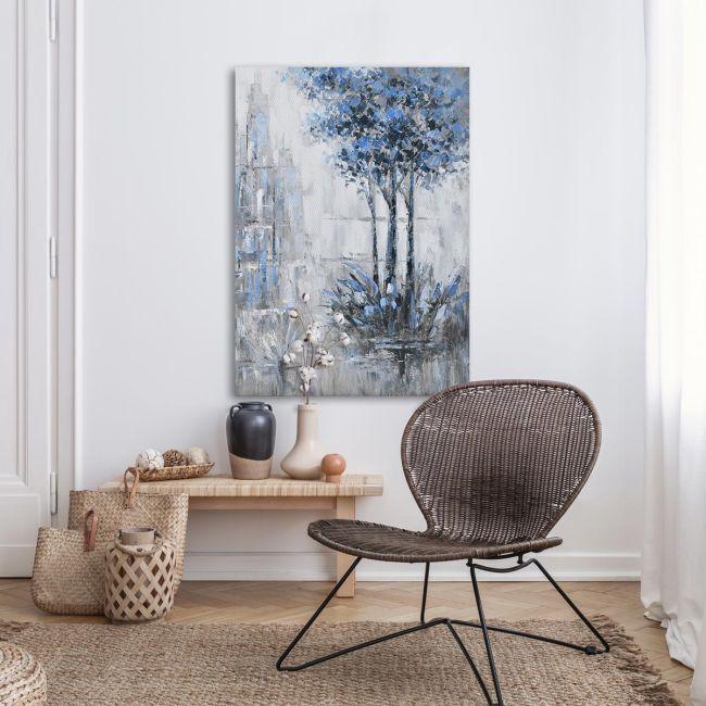 Canvas print, Trees in blue hue