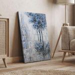 Canvas print, Trees in blue hue