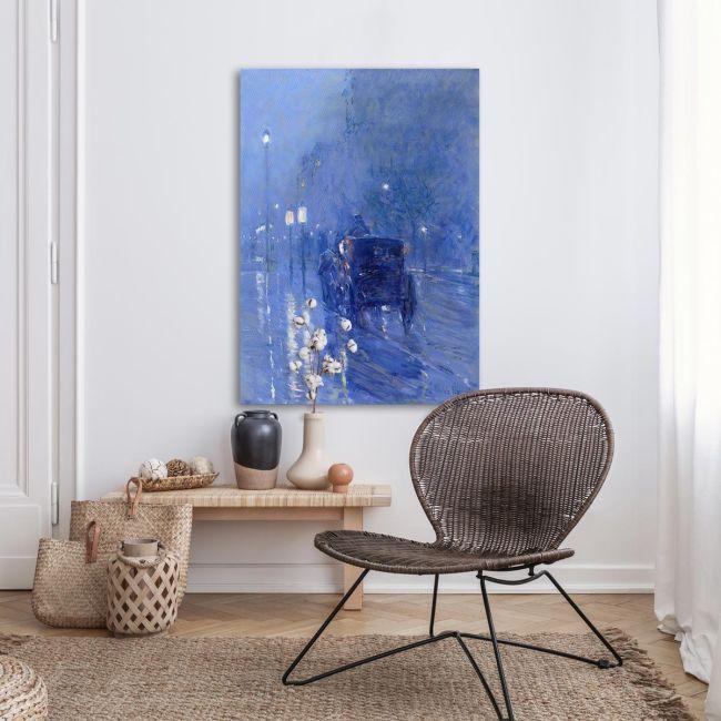 Πίνακας σε καμβά Rainy midnight Hassam C. Καμβάς τελαρωμένος