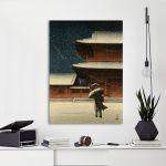 Canvas print Snow at Zozoji temple, Kawase Hasui