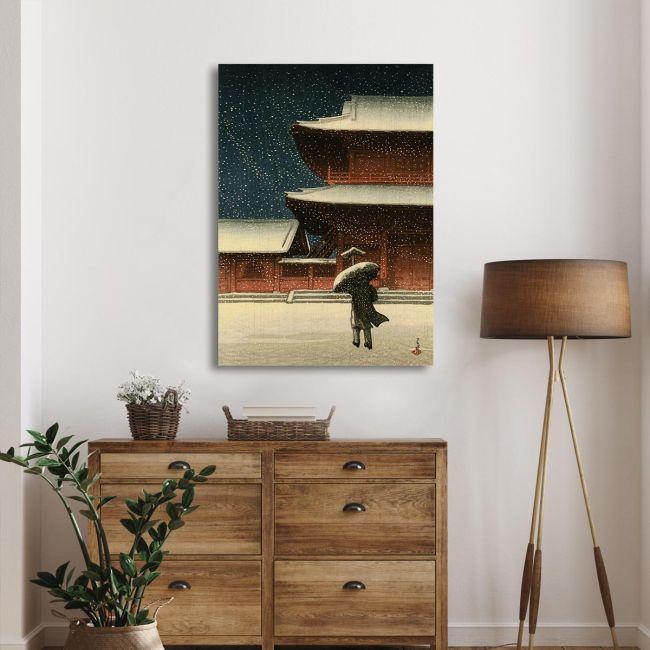 Canvas print Snow at Zozoji temple, Kawase Hasui