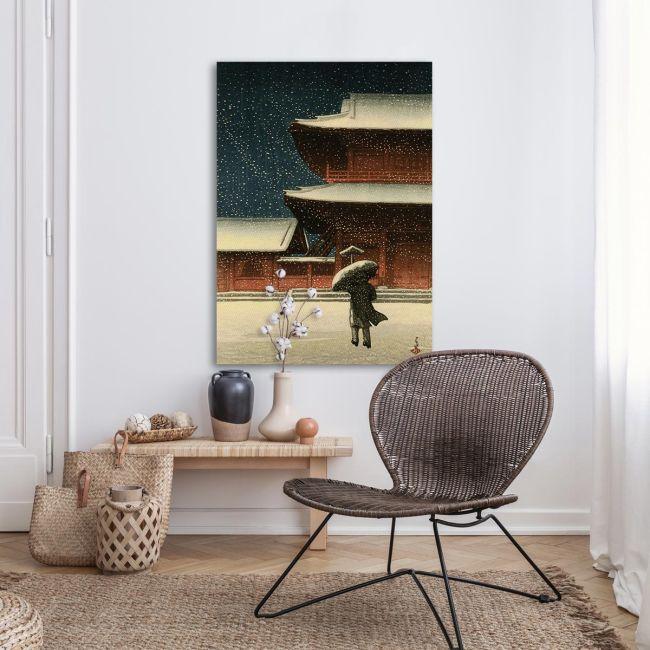Canvas print Snow at Zozoji temple, Kawase Hasui