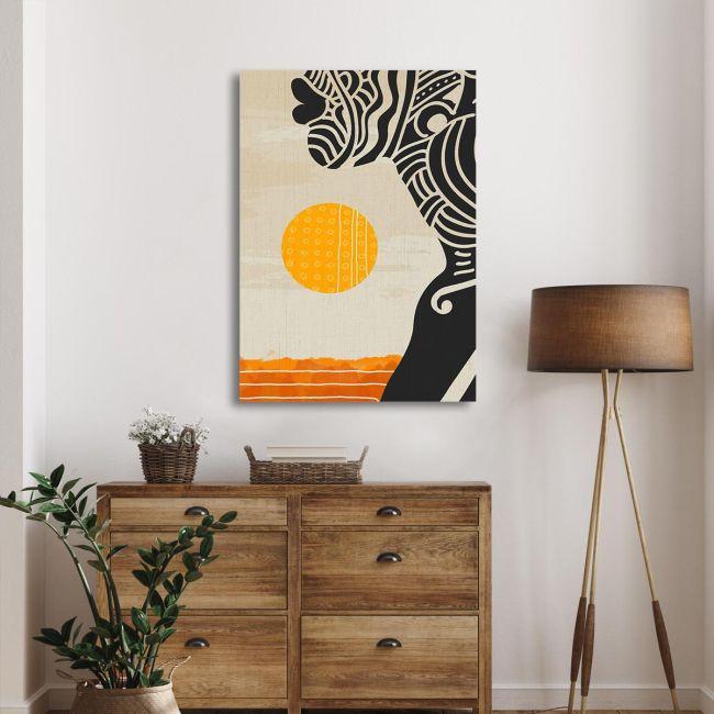Canvas print, African woman at sunset I