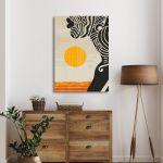 Canvas print, African woman at sunset I