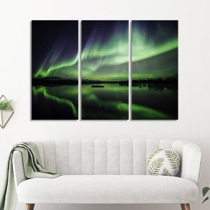 Canvas print Northern lights,3 panels