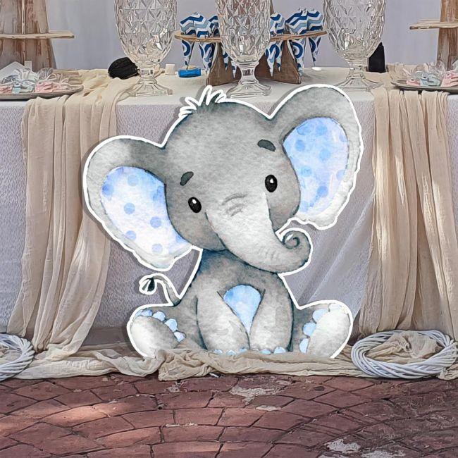 Wooden figure Elephant watercolor