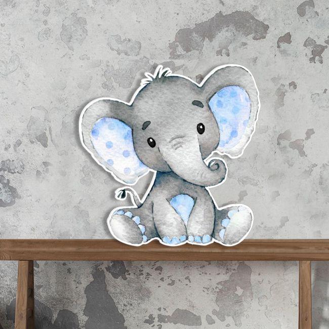 Wooden figure Elephant watercolor