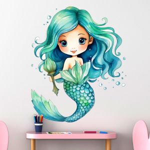 Kids wall stickers Mermaid watercolor I