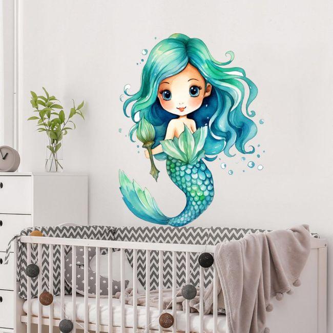 Kids wall stickers Mermaid watercolor I