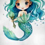 Kids wall stickers Mermaid watercolor I