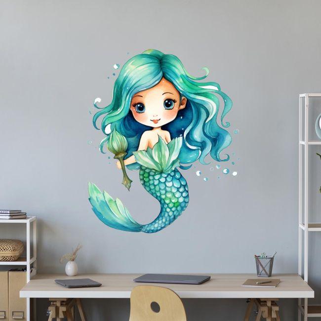 Kids wall stickers Mermaid watercolor I