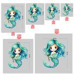 Kids wall stickers Mermaid watercolor I