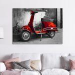 Πίνακας σε καμβά Βέσπα, Red vespa
