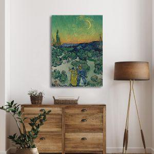 Πίνακας ζωγραφικής A walk at twilight Vincent van Gogh Καμβάς τελαρωμένος Όψη 1 2