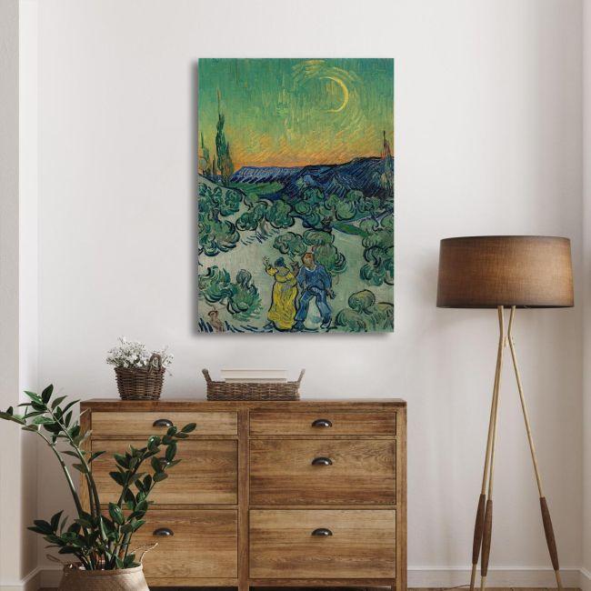 Πίνακας ζωγραφικής A walk at twilight Vincent van Gogh Καμβάς τελαρωμένος, 2