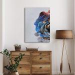 Canvas print, Half rose