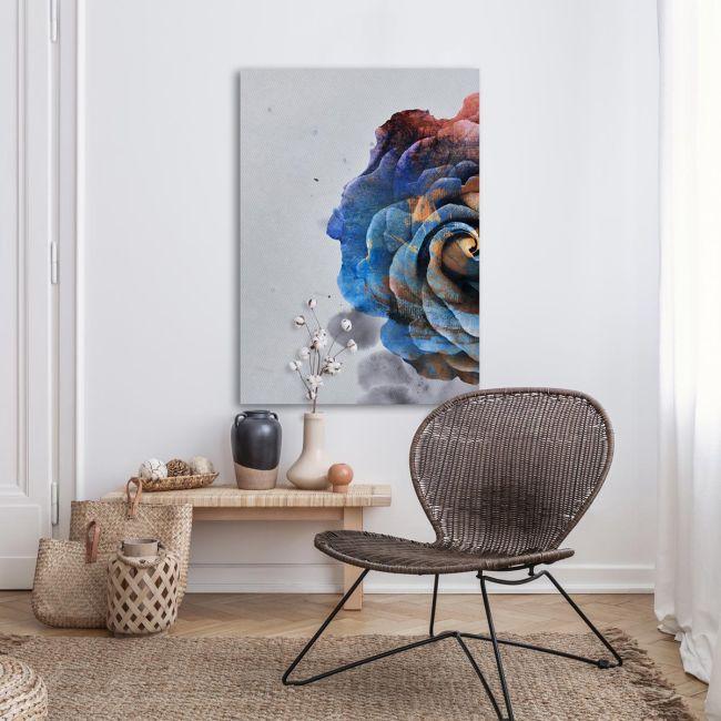 Canvas print, Half rose