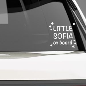 Baby car stickerBaby name on Board
