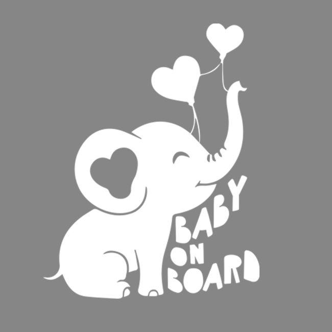 Αυτοκόλλητο αυτοκινήτου Cute baby elephant on board