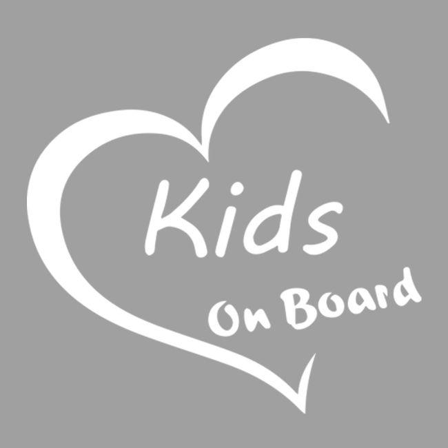 Αυτοκόλλητο αυτοκινήτου Kids on board heart
