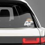 Baby car sticker Rainbow baby on board