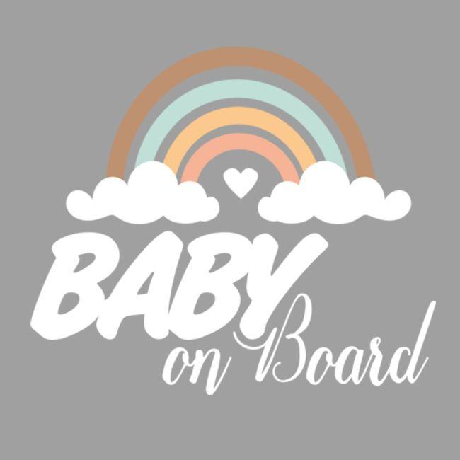 Baby car sticker Rainbow baby on board