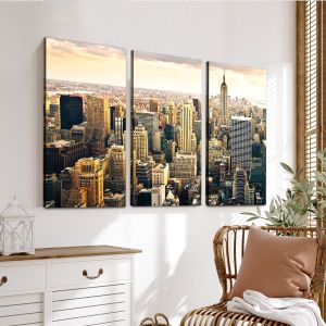 Canvas print Manhattan & the Empire state building,3 panels