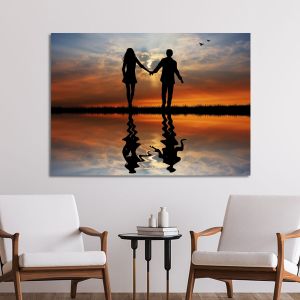 Canvas print Sunset for two