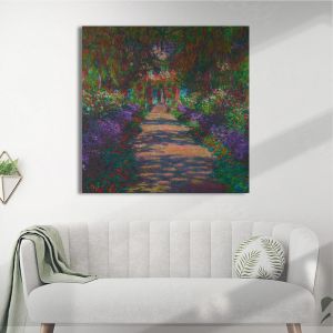 Πίνακας σε καμβά, Προσφορά 50x50 cm A pathway in Monet's garden