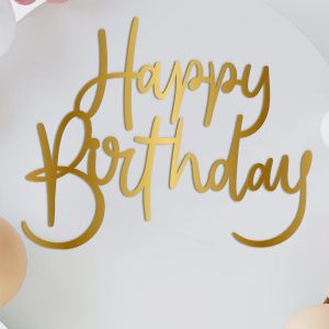 Acrylic gold sign, Happy Birthday
