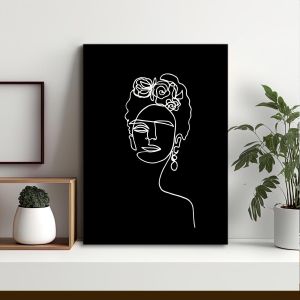 Line art Frida αφίσα κάδρο  Αφίσα πόστερ με μαύρη κορνίζα