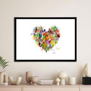 Kardia pencil drawing αφίσα κάδρο  Αφίσα πόστερ με μαύρη κορνίζα