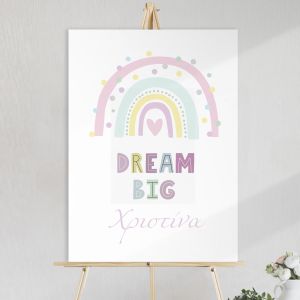 Canvas print welcome to my baptism,Rainbow pink pastel