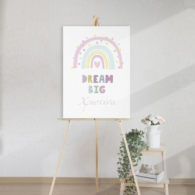 Canvas print welcome to my baptism,Rainbow pink pastel