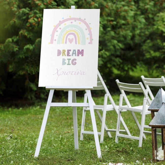 Canvas print welcome to my baptism,Rainbow pink pastel