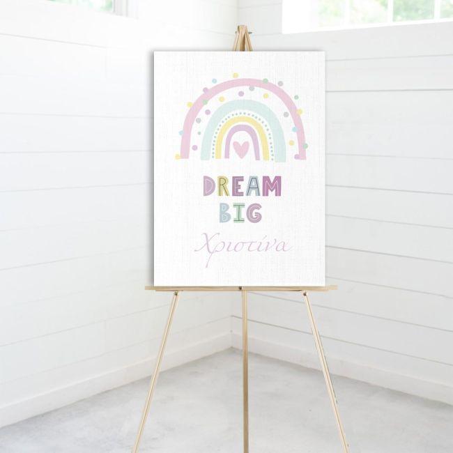Canvas print welcome to my baptism,Rainbow pink pastel