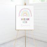 Canvas print welcome to my baptism,Rainbow pink pastel