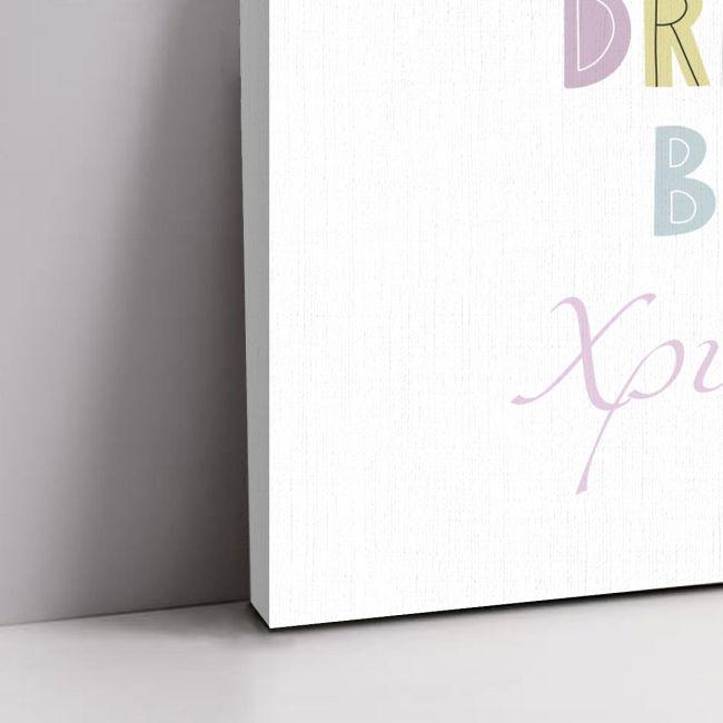 Canvas print welcome to my baptism,Rainbow pink pastel