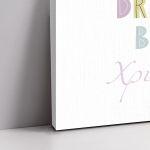 Canvas print welcome to my baptism,Rainbow pink pastel