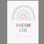 Canvas print welcome to my baptism,Rainbow pink pastel