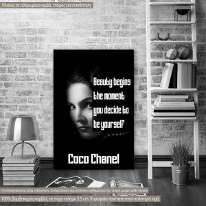 Πίνακας σε καμβά Προσφορά 60x90 cm,Beauty begins..., Coco Chanel