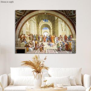 Πίνακας σε καμβά Προσφορά 100x70 cm, The school of Athens, Raphael