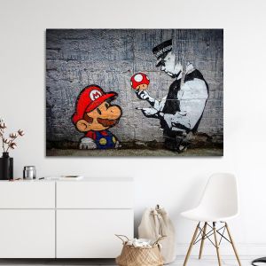 Canvas print Mario mushrooms by Banksy