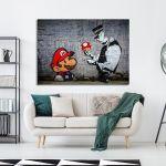 Canvas print Mario mushrooms by Banksy