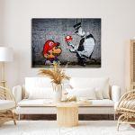 Canvas print Mario mushrooms by Banksy