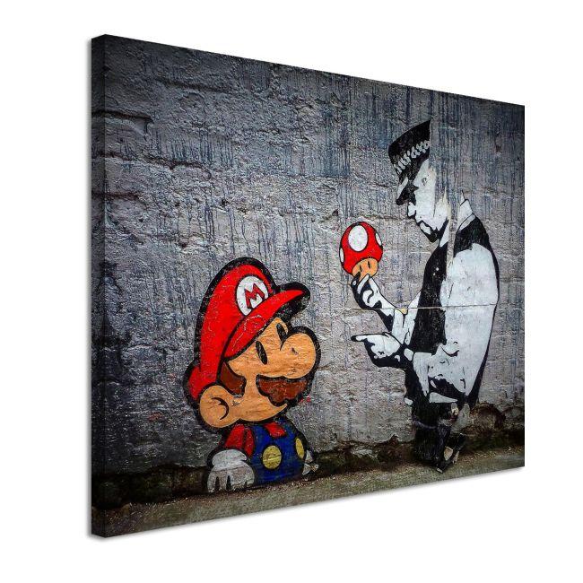 Πίνακας σε καμβά Mario mushrooms by Banksy